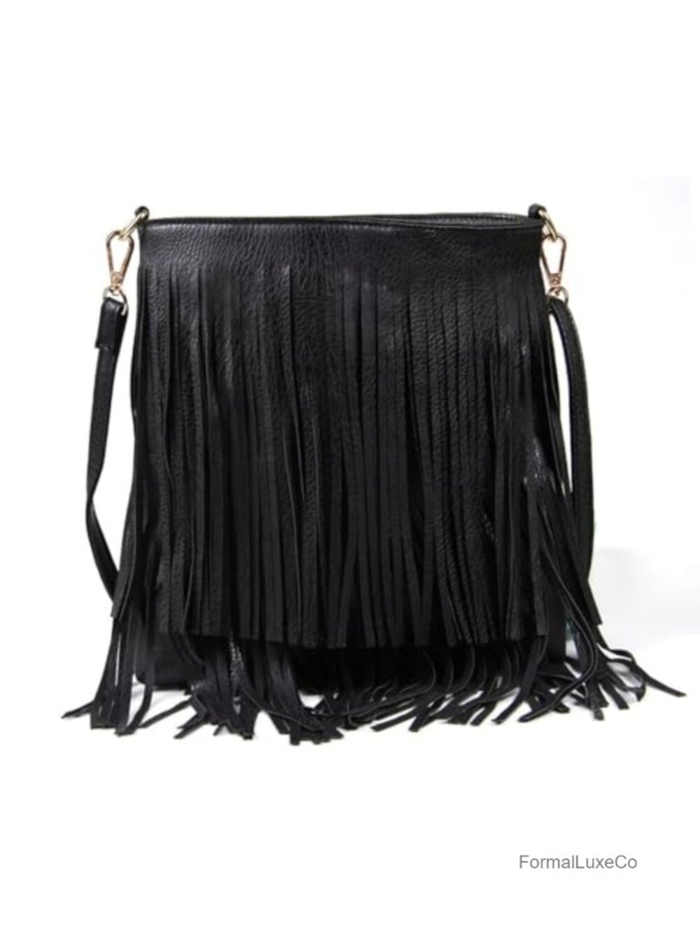 Lanpet Faux Leather Fringe Tassel Crossbody Bag Adjustable Strap PU Leather